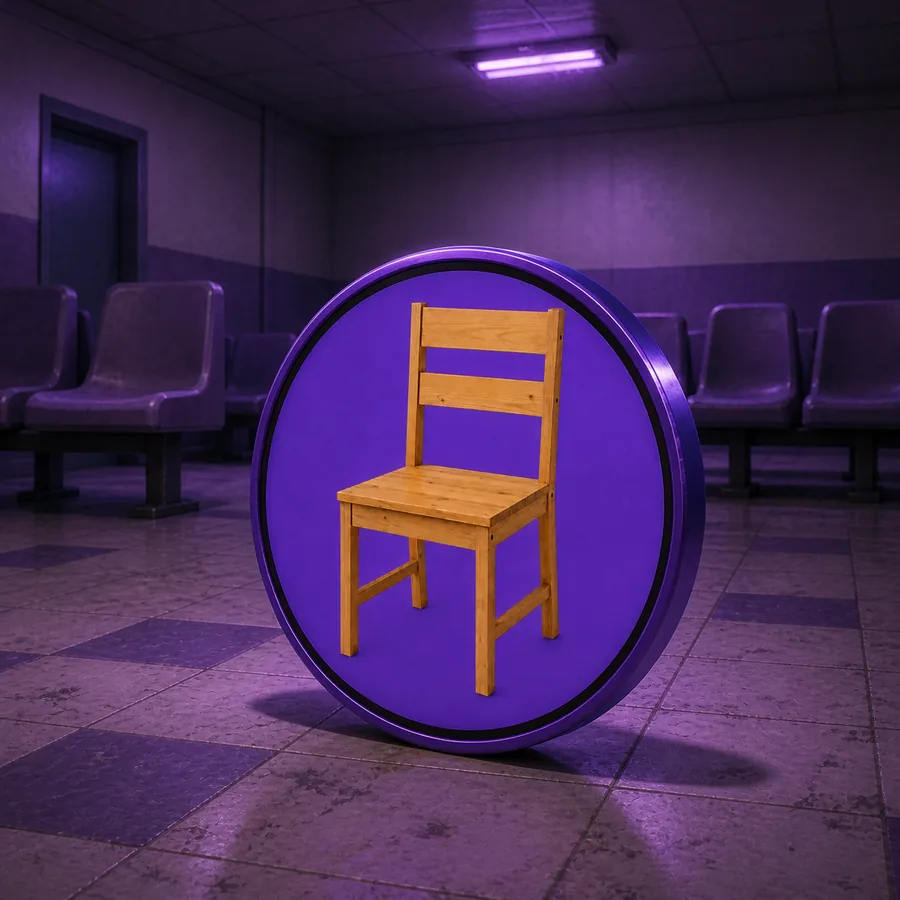 The chair coin alone in an empty waiting room